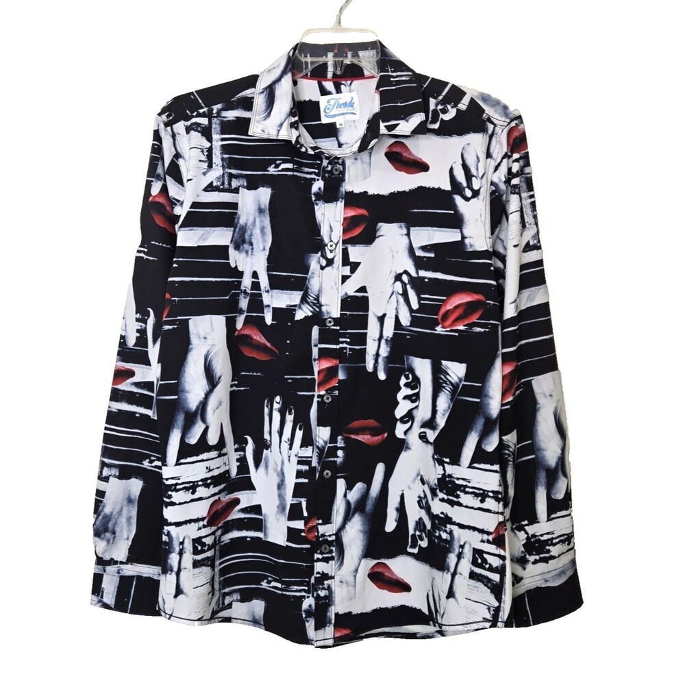 Fresh Prints Of Bel-Air Long Sleeve Button Front Shirt Retro 90s Pop Art